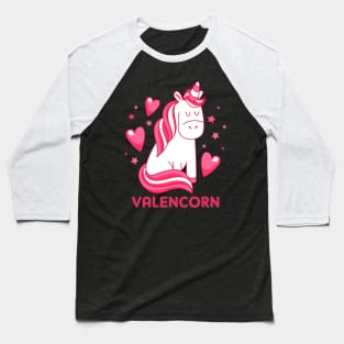 Valentine Unicorn Baseball T-Shirt